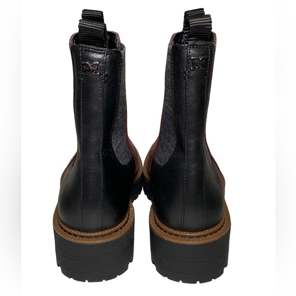 Sam Edelman LAGUNA CHELSEA lug leather BOOT womens 7.5 red GUC - Picture 3 of 10